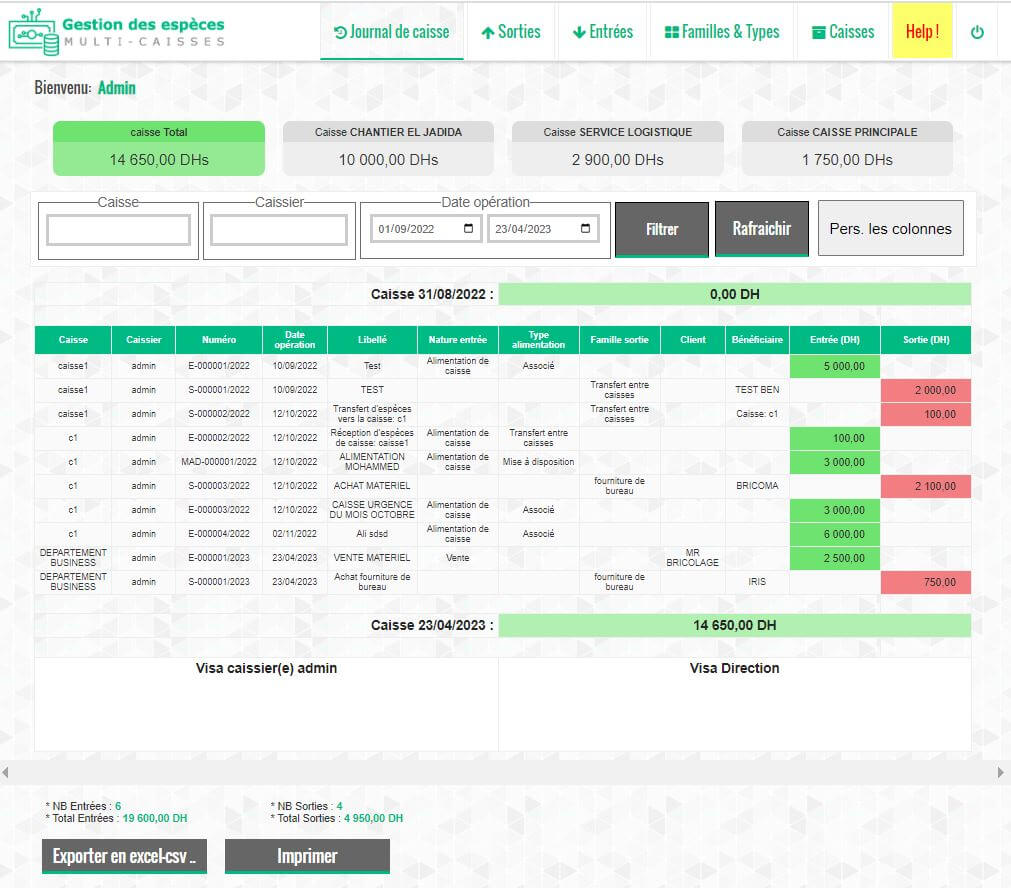 gestion de caisse maroc